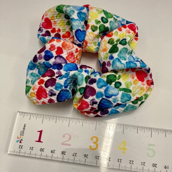 TeeChic Designs Accessories - **5 for $25** bundle me! Bright Rainbow hearts pride scrunchie